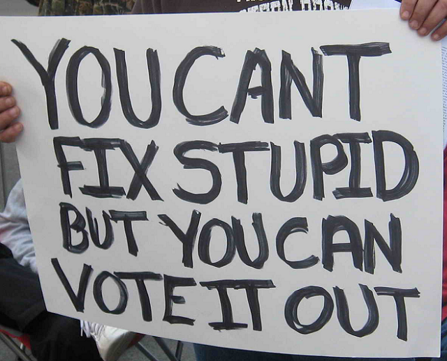 Vote out. You cant Fix stupid перевод. Fool out.