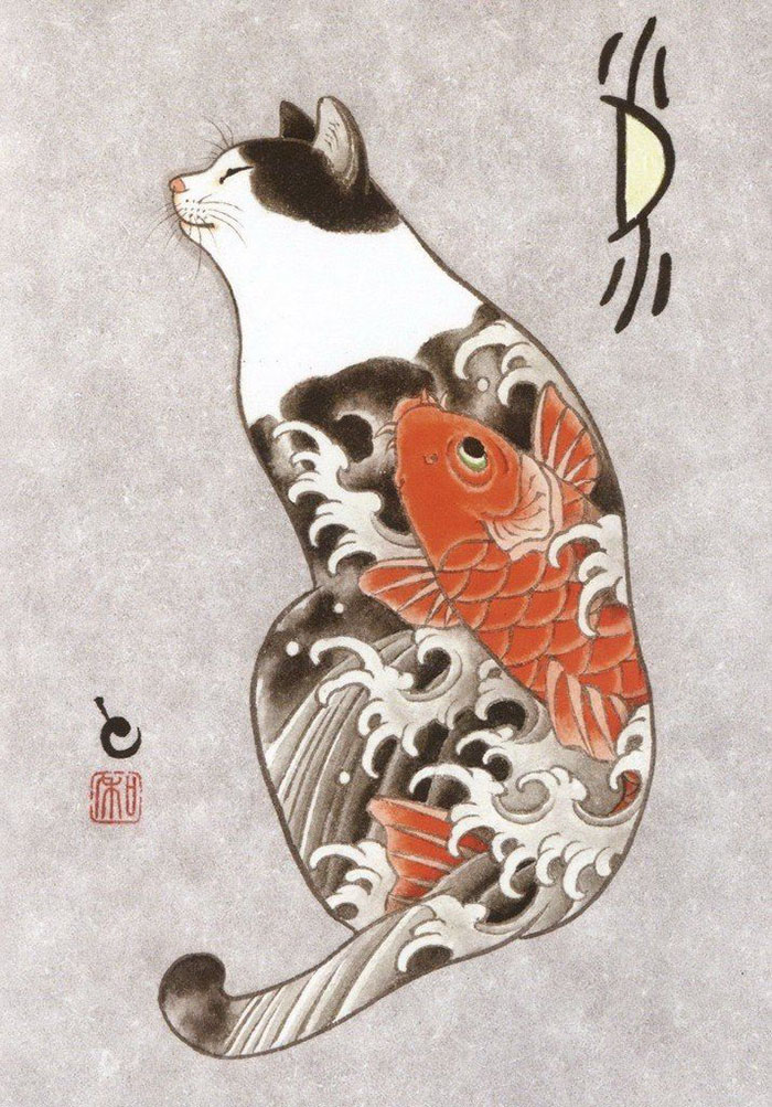 The Beaver Is A Proud And Noble Animal Japanese Tattoo Paintings Monmon Cats Kazuaki Horitomo 30 Jpg