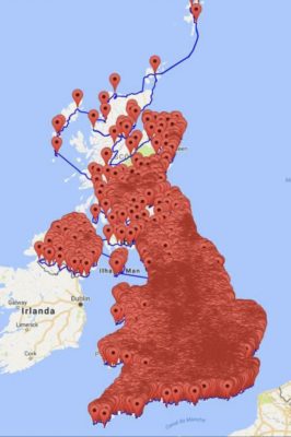 Map of all pubs in the UK